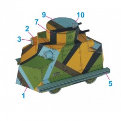 Model kartonowy Drezyna pancerna Tatra