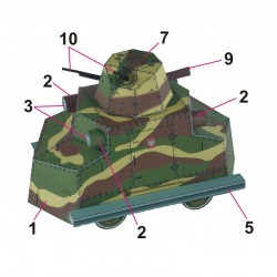 Model kartonowy Drezyna pancerna Tatra