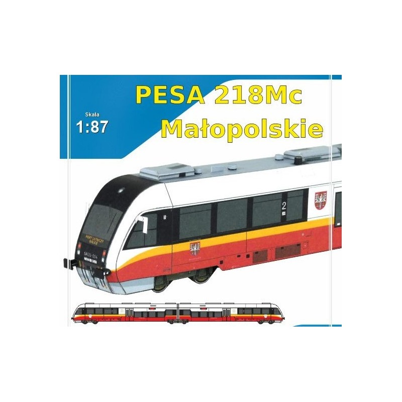 Model kartonowy Autobus Szynowy PESA 218Mc SA133 Koleje Małopolskie
