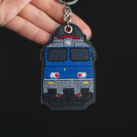 Brelok haftowany z lokomotywą EP09 niebieskie Intercity
