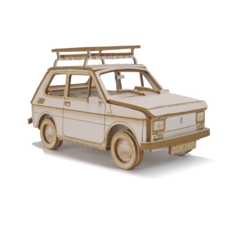 Fiat 126p MALUCH + bagażnik dachowy- skala 1:32 - model wycięty laserowo