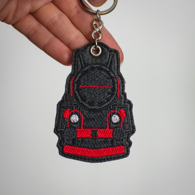 Brelok z haftowanym parowozem Ty51