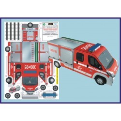 Model kartonowy Peugeot Straż Pożarna.