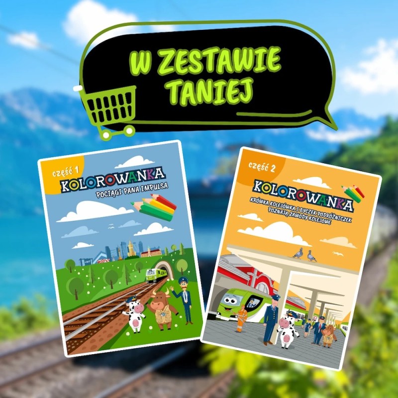 Kolorowanka kolejowa cz.1 i cz.2 ZESTAW
