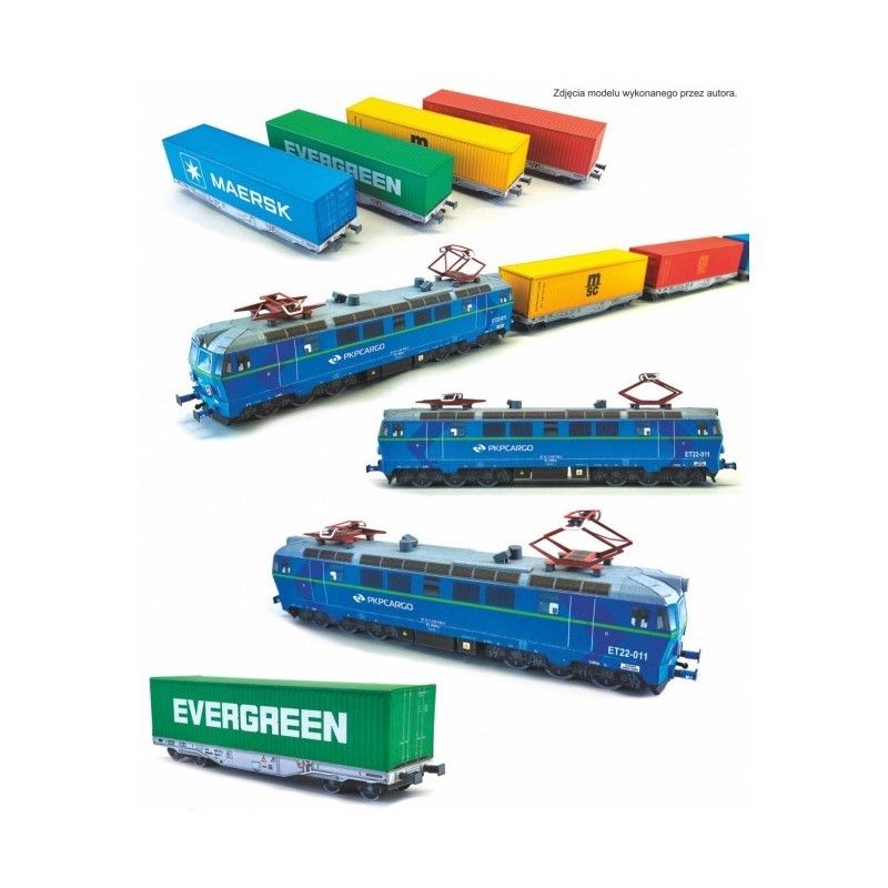 Model kartonowy ET22 011 Pociąg towarowy PKP CARGO