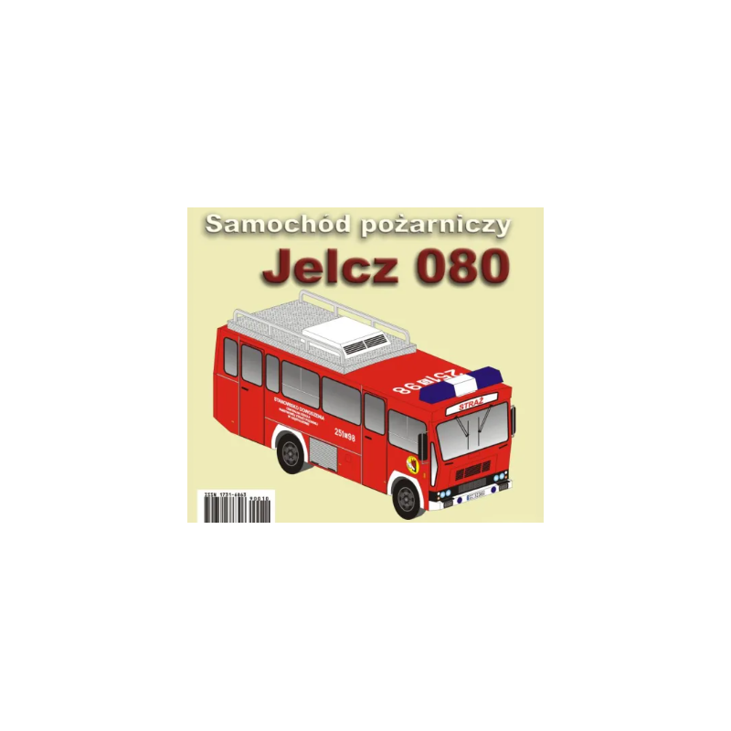Model kartonowy autobus Jelcz 080 w wersji wozu STRAŻ POŻARNA