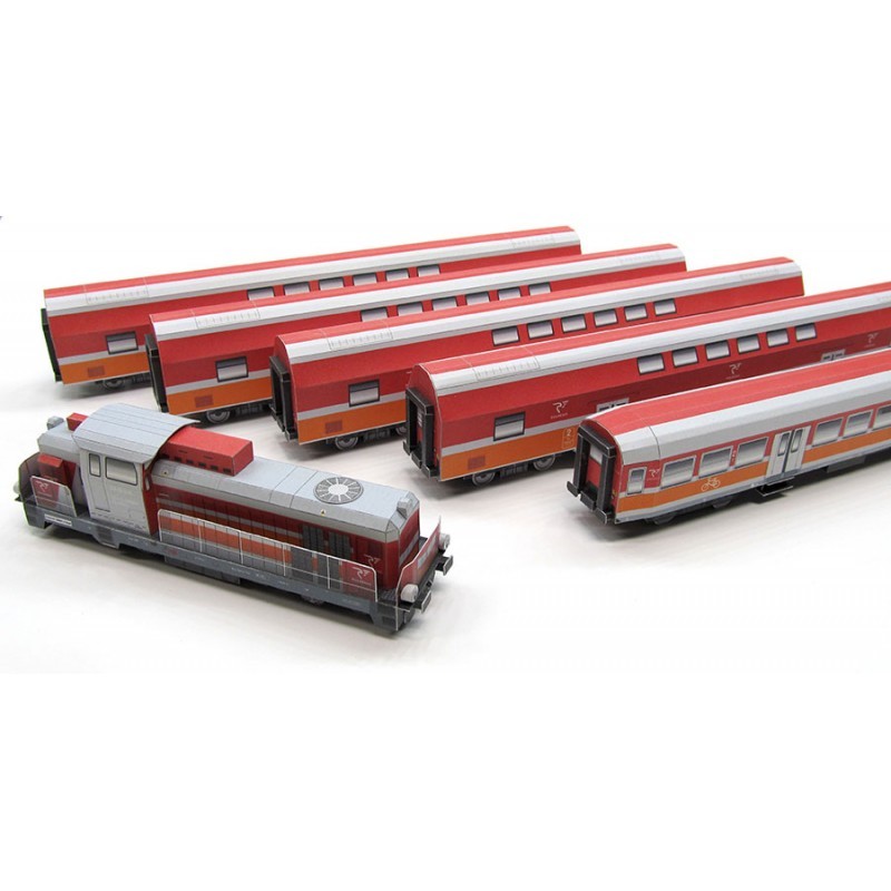 Model kartonowy Pociąg "Tur" SU42-534 + wagony Bdhpumn i Bonanza