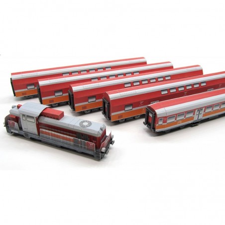 Model kartonowy Pociąg "Tur" SU42-534 + wagony Bdhpumn i Bonanza