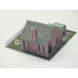 Model kartonowy Dom z samochodem